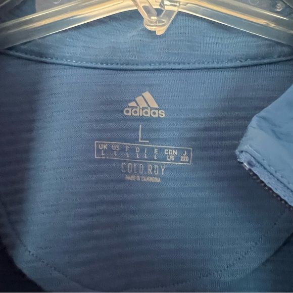 Adidas COLD.RDY Quarter 1/4 Zip Pullover Men's Large Light Blue Golf EUC Active - Picture 3 of 5